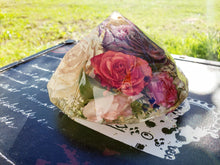 Preserved Wedding Flowers Bouquet Large Diamond Shaped Resin Paperweight Keepsake.Preserving Bridal Bouquet. Dried Flowers.Funeral flowers.