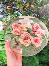 Flowers Preservation in Extra Large Resin Block like glass Paperweight Keepsake Bridal romantic memories of your wedding anniversary,funeral