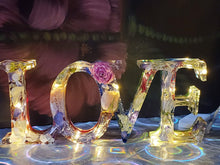 Preserving Funeral Flowers Petals in Resin Love Sign Keepsake Sweet memories of your wedding, funeral, anniversary. Fairy Lights