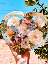 Preserved Wedding Flowers in Large Resin Heart Paperweight Keepsake Bridal romantic memories of your wedding, anniversary,funeral