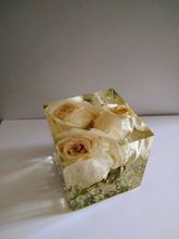Wedding Flowers  in cube keepsake paperweights. Resin flowers keepsake .Preserving Bridal bouquet.Preserved Funeral Flowers.