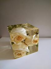 Wedding Flowers  in cube keepsake paperweights. Resin flowers keepsake .Preserving Bridal bouquet.Preserved Funeral Flowers.