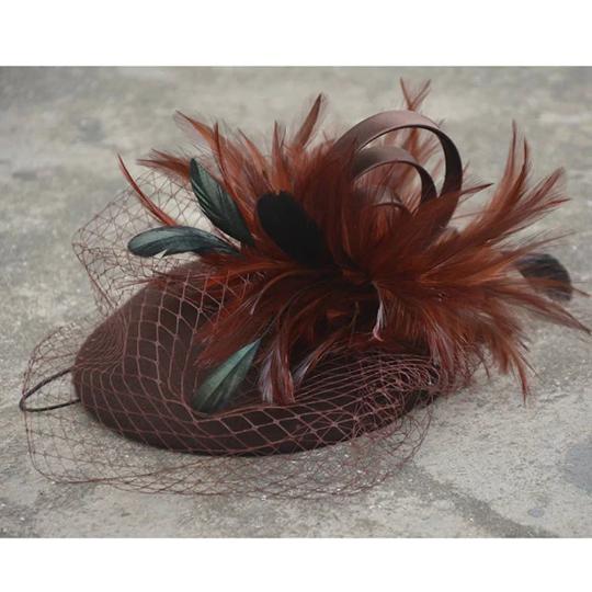 Veil Women Fascinator Pillbox Felt Wool Derby Hat Wedding Cocktail Par Gifts with Love and Art Veil Women Fascinator Pillbox Felt Wool Derby Hat Wedding Cocktail Par Gifts with Love and Art