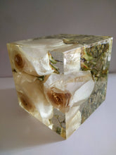 Bridal Wedding Flowers in cube keepsake paperweights. Custom personalized keepsake Memory Stone with wedding bridal bouquet, funeral flowers