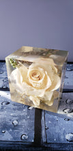 Flower Preservation in Resin Cube like glass Paperweight Keepsake Sweet romantic memories of your wedding, anniversary, funeral.