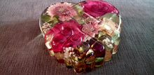 Preserved Wedding Flowers Bouquet in Large Heart Shaped Resin Paperweight Keepsake Bridal memories of your wedding, anniversary,funeral
