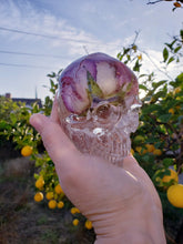 Resin Skull Preserved Flowers Paperweight Keepsake. Preserving Funeral flowers.Preserved Rose Paperweight.Rose Keepsake.Flower Skull