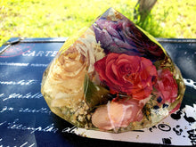 Preserved Wedding Flowers Bouquet Large Diamond Shaped Resin Paperweight Keepsake.Preserving Bridal Bouquet. Dried Flowers.Funeral flowers.