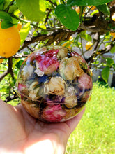 Extra Large Sphere Preserved wedding Flowers Resin Round Globe Sphere Keepsake memories of your wedding, anniversary. Wedding Bridal Stone.