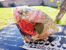Preserved Wedding Flowers Bouquet Large Diamond Shaped Resin Paperweight Keepsake.Preserving Bridal Bouquet. Dried Flowers.Funeral flowers.