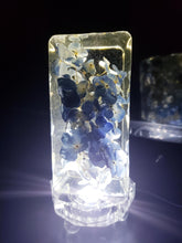 Blue Hydrangea Lamp. Resin Preserved Flowers in Resin Keepsake Lamp. Hydrangea Paperweight Keepsake. wedding, anniversary.