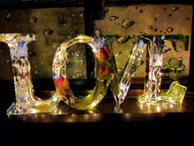 Preserving wedding Flowers Petals in Resin Love Sign Keepsake Sweet memories of your wedding, funeral, anniversary. Fairy Lights