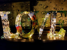 Preserving wedding Flowers Petals in Resin Love Sign Keepsake Sweet memories of your wedding, funeral, anniversary. Fairy Lights