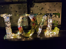 Preserving wedding Flowers Petals in Resin Love Sign Keepsake Sweet memories of your wedding, funeral, anniversary. Fairy Lights
