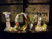 Preserving wedding Flowers Petals in Resin Love Sign Keepsake Sweet memories of your wedding, funeral, anniversary. Fairy Lights