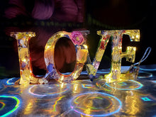 Preserving Funeral Flowers Petals in Resin Love Sign Keepsake Sweet memories of your wedding, funeral, anniversary. Fairy Lights