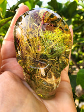 Resin Skull Botanical Terrarium Forest Paperweight Keepsake. Terrarium Paperweight.Botanical Keepsake. Flower Skull Paperweight.