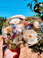 Preserved Wedding Flowers in Large Resin Heart Paperweight Keepsake Bridal romantic memories of your wedding, anniversary,funeral