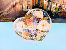 Preserved Wedding Flowers in Large Resin Heart Paperweight Keepsake Bridal romantic memories of your wedding, anniversary,funeral
