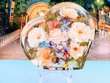 Preserved Wedding Flowers in Large Resin Heart Paperweight Keepsake Bridal romantic memories of your wedding, anniversary,funeral