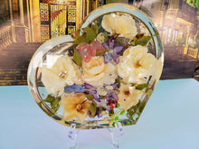 Preserved Wedding Flowers in Large Resin Heart Paperweight Keepsake Bridal romantic memories of your wedding, anniversary,funeral