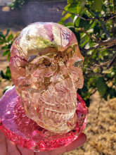 Resin Skull Preserved Flowers Paperweight Keepsake. Preserving flowers.Preserved Rose Paperweight.Rose Keepsake.Flower Skull