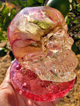 Resin Skull Preserved Flowers Paperweight Keepsake. Preserving flowers.Preserved Rose Paperweight.Rose Keepsake.Flower Skull