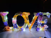 Preserved Wedding Funeral Flowers Petals in Resin Love Sign Keepsake Sweet memories of your wedding, funeral, anniversary. Fairy Lights