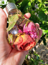 Preserving Wedding Flowers in Light Bulb Resin LED Lamp Paperweight Keepsake Bridal romantic memories of your wedding anniversary,funeral