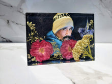 Custom Preserved Pressed Funeral Flowers Photo Frame Art Display Resin Paperweight Keepsake Bridal memories of your wedding ,funeral