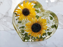 Custom Preserved Wedding Flowers in Large Resin Heart Paperweight Keepsake Bridal romantic memories of your wedding, anniversary, funeral
