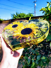 Custom Preserved Wedding Flowers in Large Resin Heart Paperweight Keepsake Bridal romantic memories of your wedding, anniversary, funeral