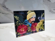 Custom Preserved Pressed Funeral Flowers Photo Frame Art Display Resin Paperweight Keepsake Bridal memories of your wedding ,funeral