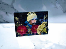 Custom Preserved Pressed Funeral Flowers Photo Frame Art Display Resin Paperweight Keepsake Bridal memories of your wedding ,funeral