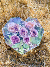 Custom Preserving Wedding Flowers in Large Resin Heart Paperweight Keepsake Bridal romantic memories of your wedding, anniversary, funeral