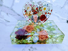 Flower Preservation. Resin Block like glass Paperweight Keepsake Bridal romantic memories of your wedding anniversary ,funeral