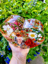 Flower Preservation in Resin Heart Block Paperweight Keepsake Bridal romantic memories of your wedding, anniversary, funeral