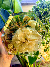 Wedding Bridal Bouquet Preservation, wedding anniversary , memorial funeral arrangement floral. Resin Block Hexagon.