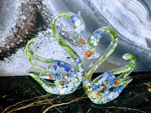 Wedding Flowers Preservation Swans Birds. Funeral flowers Preservation Resin Figurines.