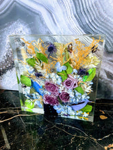 Wedding Bridal Flowers preservation. Funeral Memorial Service Flowers Resin block.