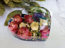Preserved Bridal Bouquet Heart Shaped Candle Holder Keepsake. Wedding Flowers Resin Paperweights. Wedding anniversary .Heart Candle Holder.