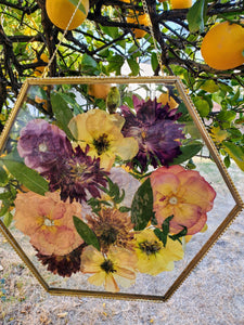 Flower Preservation. Pressed Flower Frame Wall Hangings. Pressed flower frame, hanging terrarium, Wedding Funeral Flowers, glass frame.