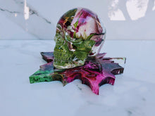 Cremation Ashes Memorial Urn: Resin Skull with Flowers, Custom Cremation Keepsake
