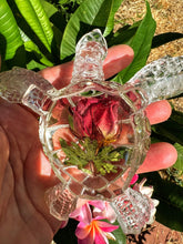 Resin Sea Turtle Preserved Rose Flowers Paperweight Keepsake. Preserved Flower Paperweight. Flowers Keepsake. Turtle Paperweight.