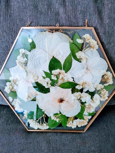 Wedding Bridal Flowers Preservation Frame. Funeral Memorial Service Pressed Flowers