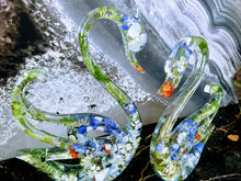 Wedding Flowers Preservation Swans Birds. Funeral flowers Preservation Resin Figurines.