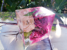 Preserving wedding Flowers in Large Resin Cube like glass Paperweight Keepsake Sweet romantic memories of your wedding, anniversary,funeral.