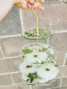 Preserved Pressed Wedding Flowers Bouquet in Resin  Cake Stand Paperweight Keepsake.Preserved Bridal Bouquet.Pressed Flowers  Keepsake,