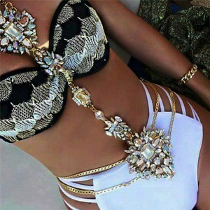 Body chain necklace festival jewelry.Body harness. Choker necklace