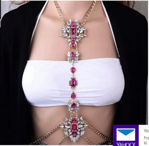 Women Hollow Bra Chain Brassiere Body Jewelry . Choker Statement Necklace. Body Chain Jewelry.